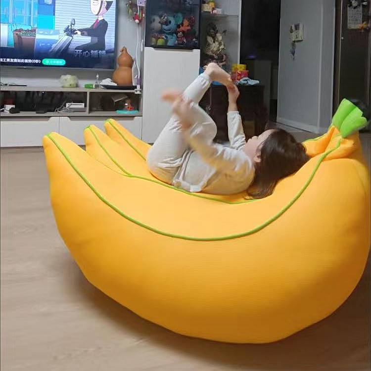Amazon.co.jp: ビーズクッション バナナの形ビーズソファー 長方形型
